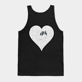 Pomeranian Heart Jigsaw Pieces Design - Gift for Pomeranian Black And White Lovers Tank Top